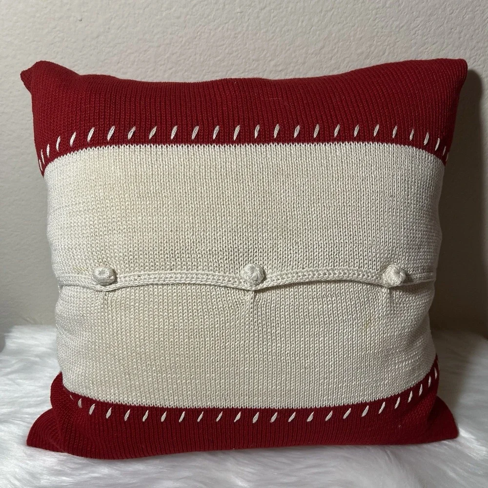 Melange Sweater‎ Knit Throw Pillow Home Decor Christmas Crochet 14 Inch Square